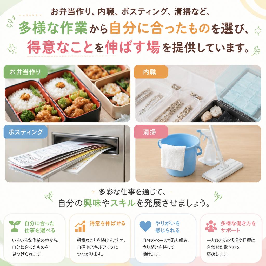 多様な作業内容であなたの個性を活かす