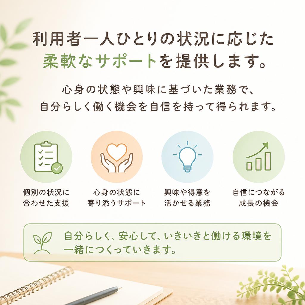 個々に合った就労支援サービス