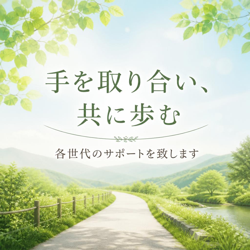 手を取り合い、共に歩む － 各世代のサポートを致します