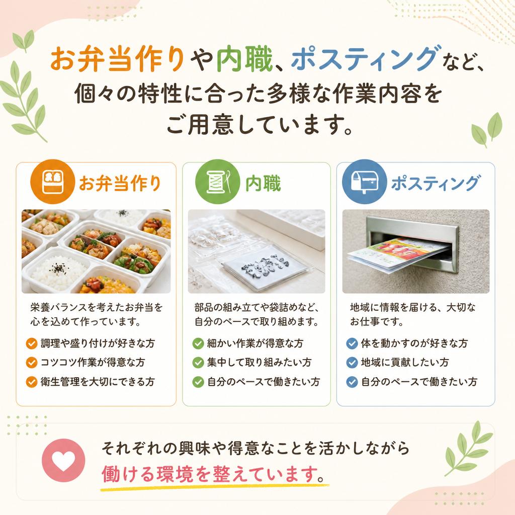 多様な作業内容