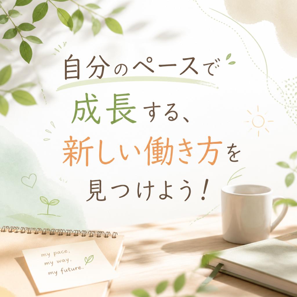 自分のペースで成長する、新しい働き方を見つけよう！