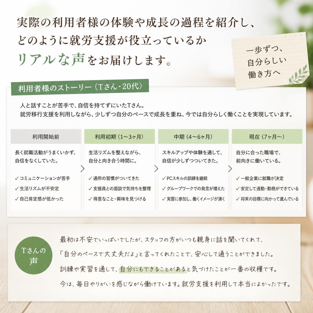 利用者様の成長ストーリー